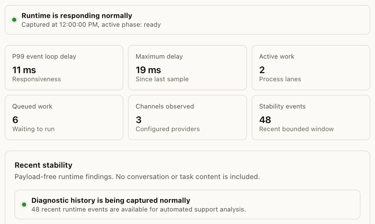 Gateway health checks with connection and runtime status