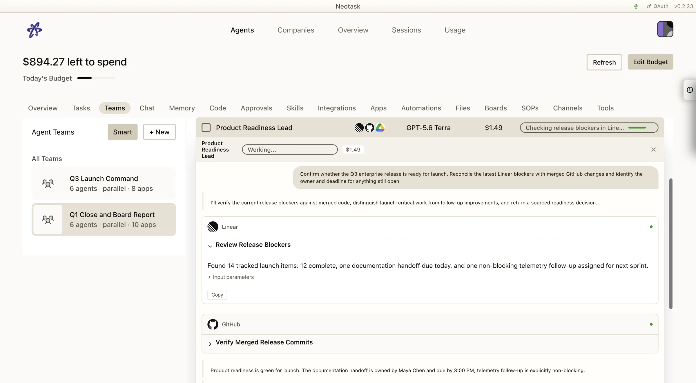 Product Readiness Lead checking Linear release blockers against merged GitHub work
