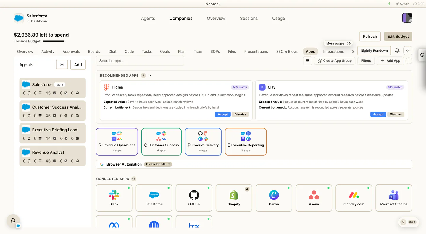 Company apps catalog