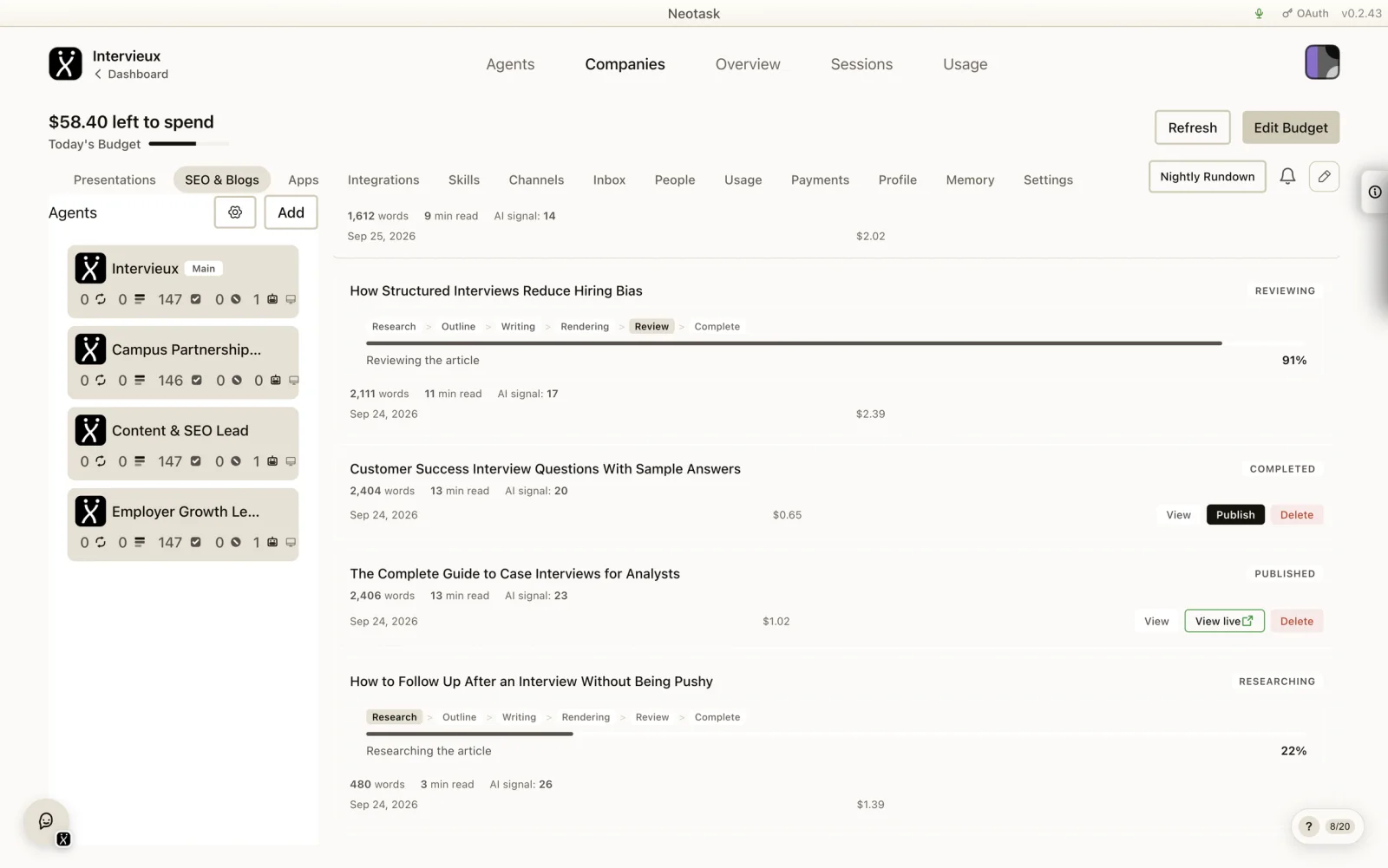 It grows the business. It writes and publishes content.