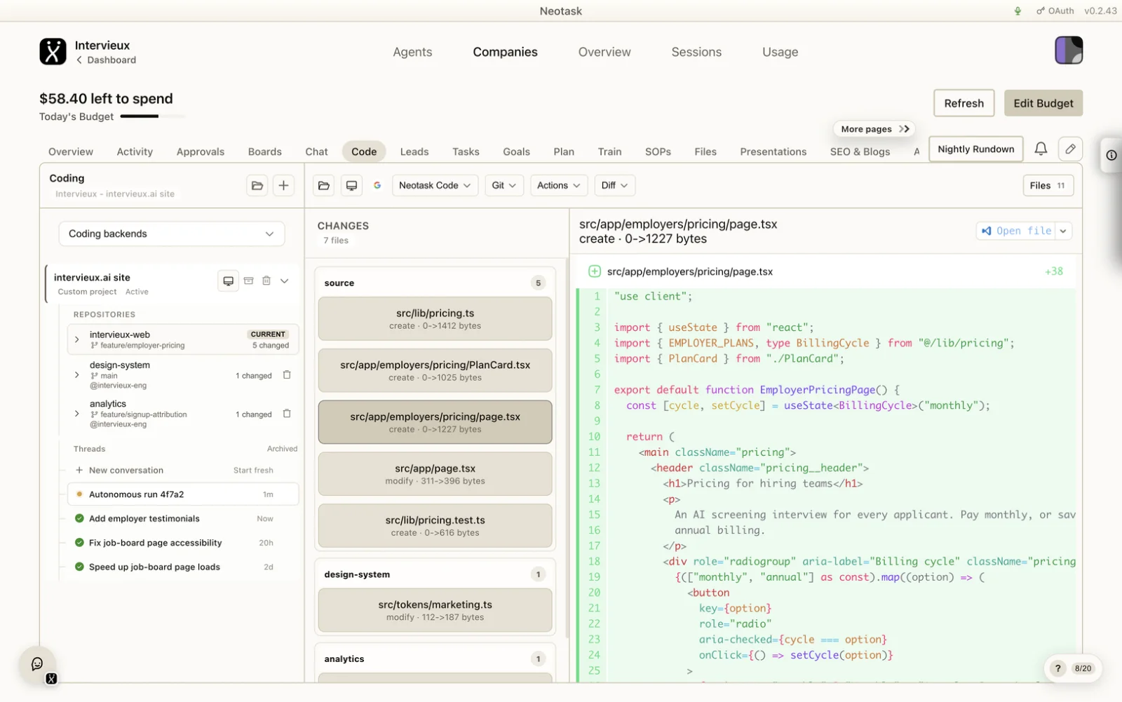 It builds your software, too. It spots what's missing and builds it.