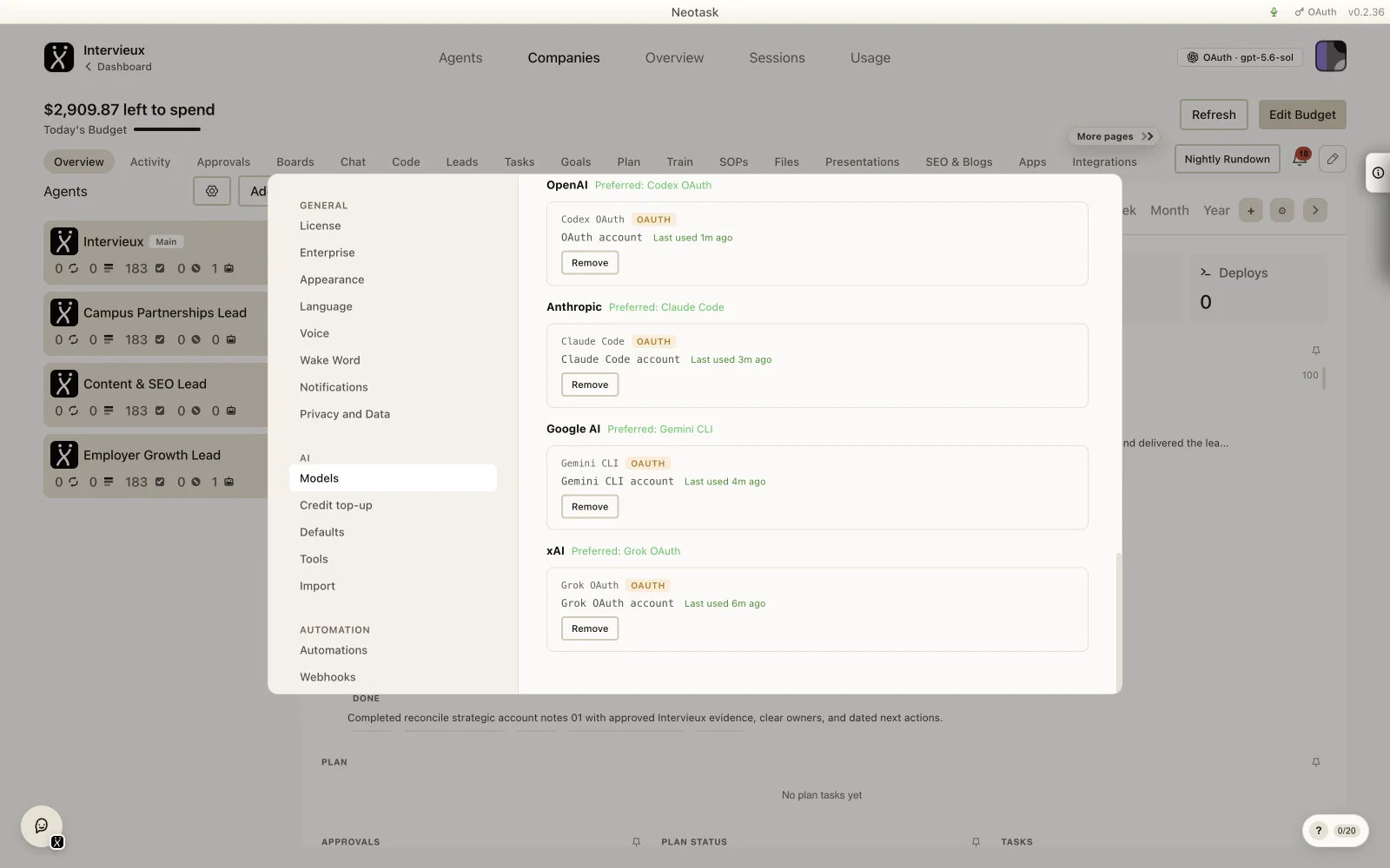 Your Claude Code. Your Codex. Anthropic, OpenAI, Google, DeepSeek, Mistral and dozens more.