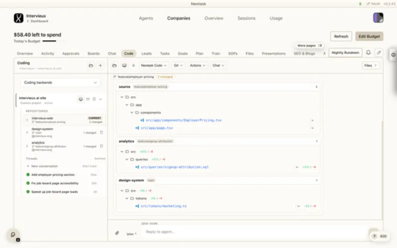 Code page in Neotask