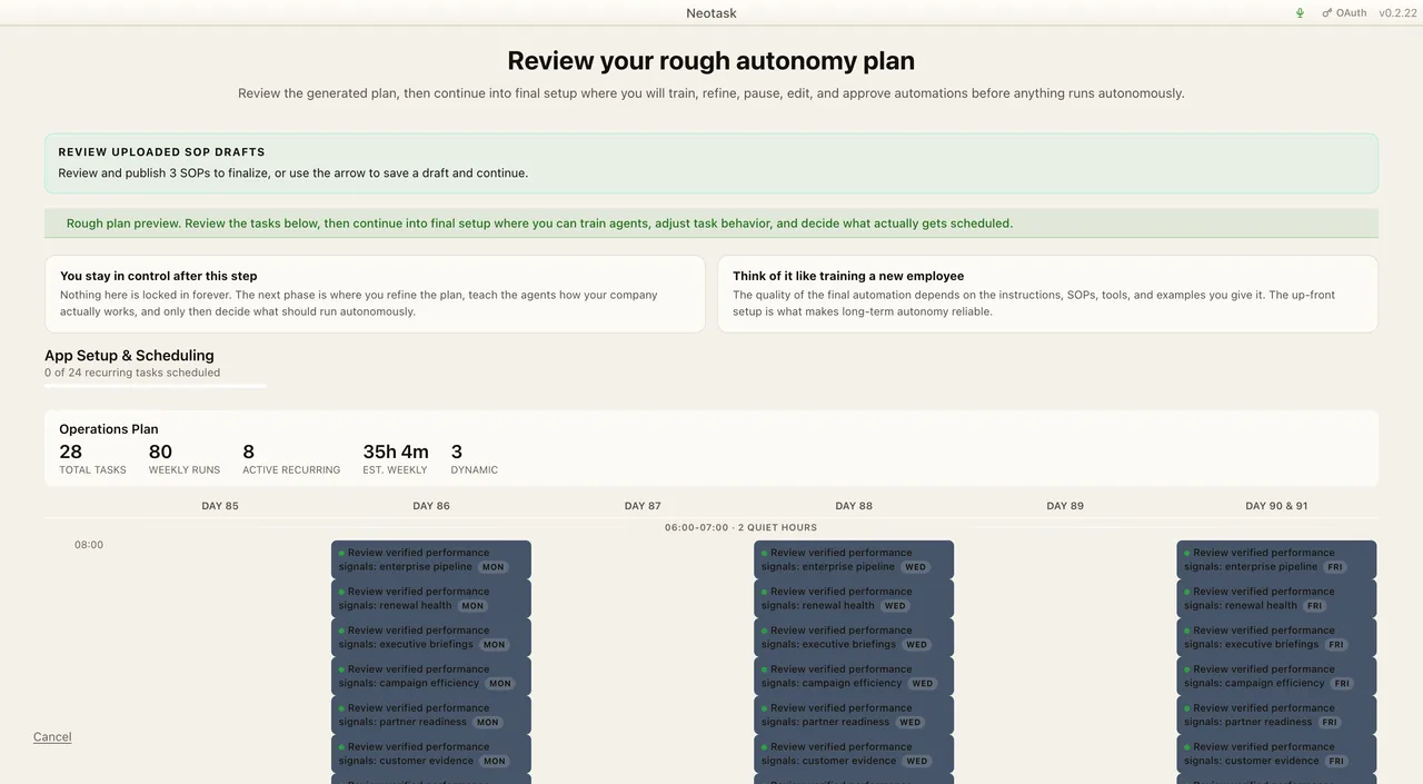 Initial company plan